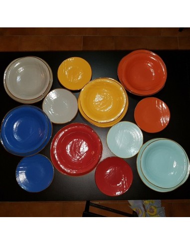 Servizio da 6 di Piatti Ceramica creati Mano...