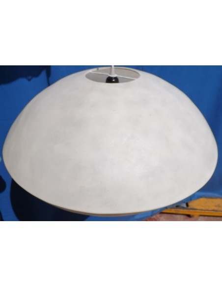 Lampadario in Vetro Resina bianco diam. 60 artigianale modello Ufo luce sospensione
