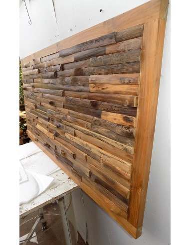 Testata letto in legno di teak a cubi cm...